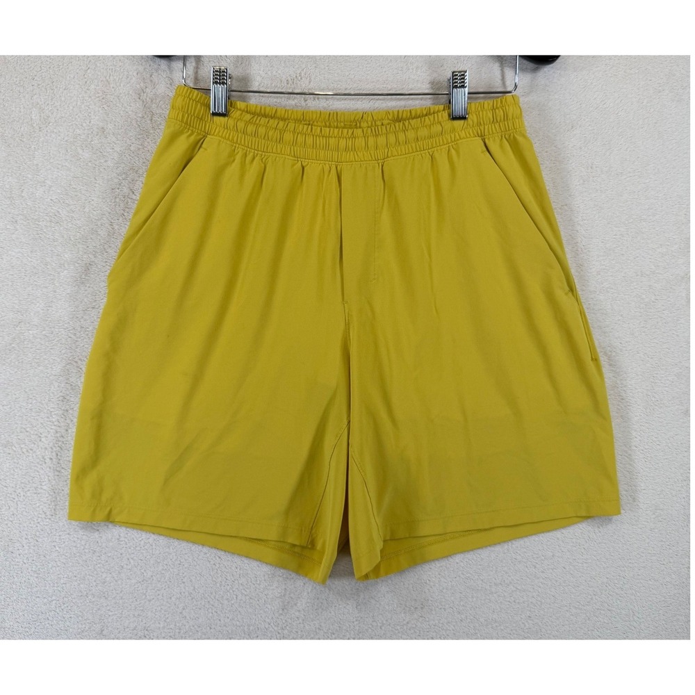 Lululemon Pace Breaker Lined 7" Mens M Yellow Athletic‎ Workout Shorts M7AFVS